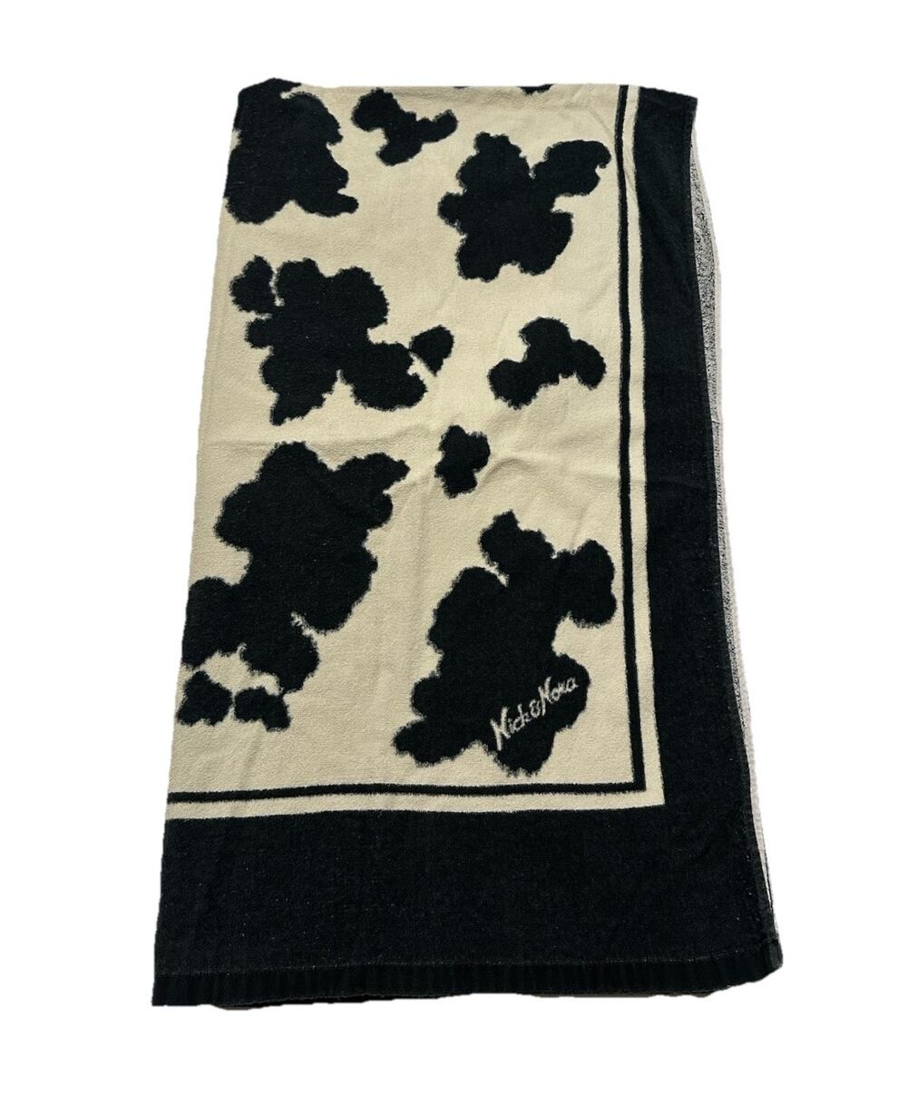 Vintage Y2K Nick & Nora Home Cow Print Cotton Beach Towel